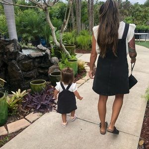 Mommy & Me Black Jean Overall dress